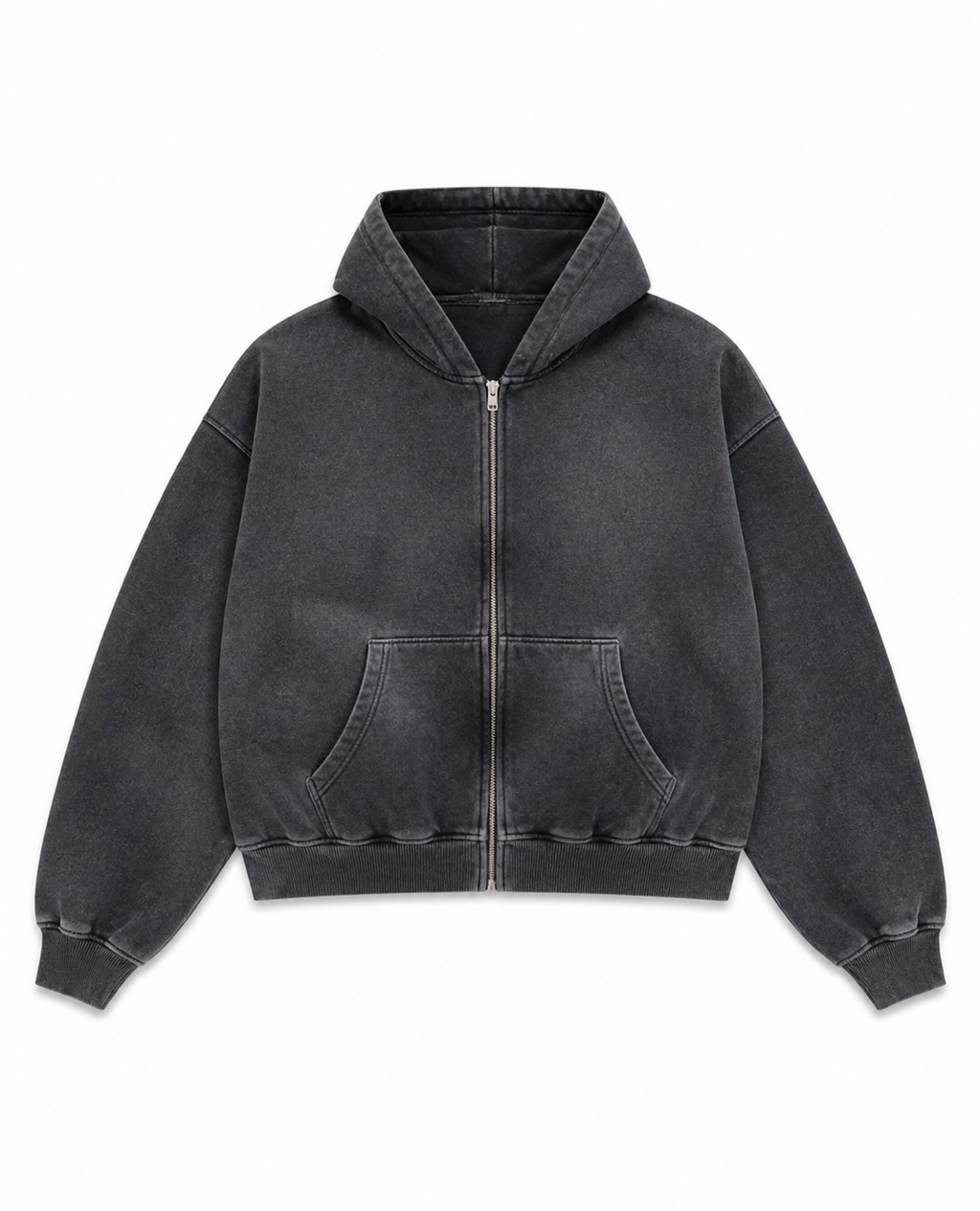 Rogue-Club Acid Wash Zip Hoodie