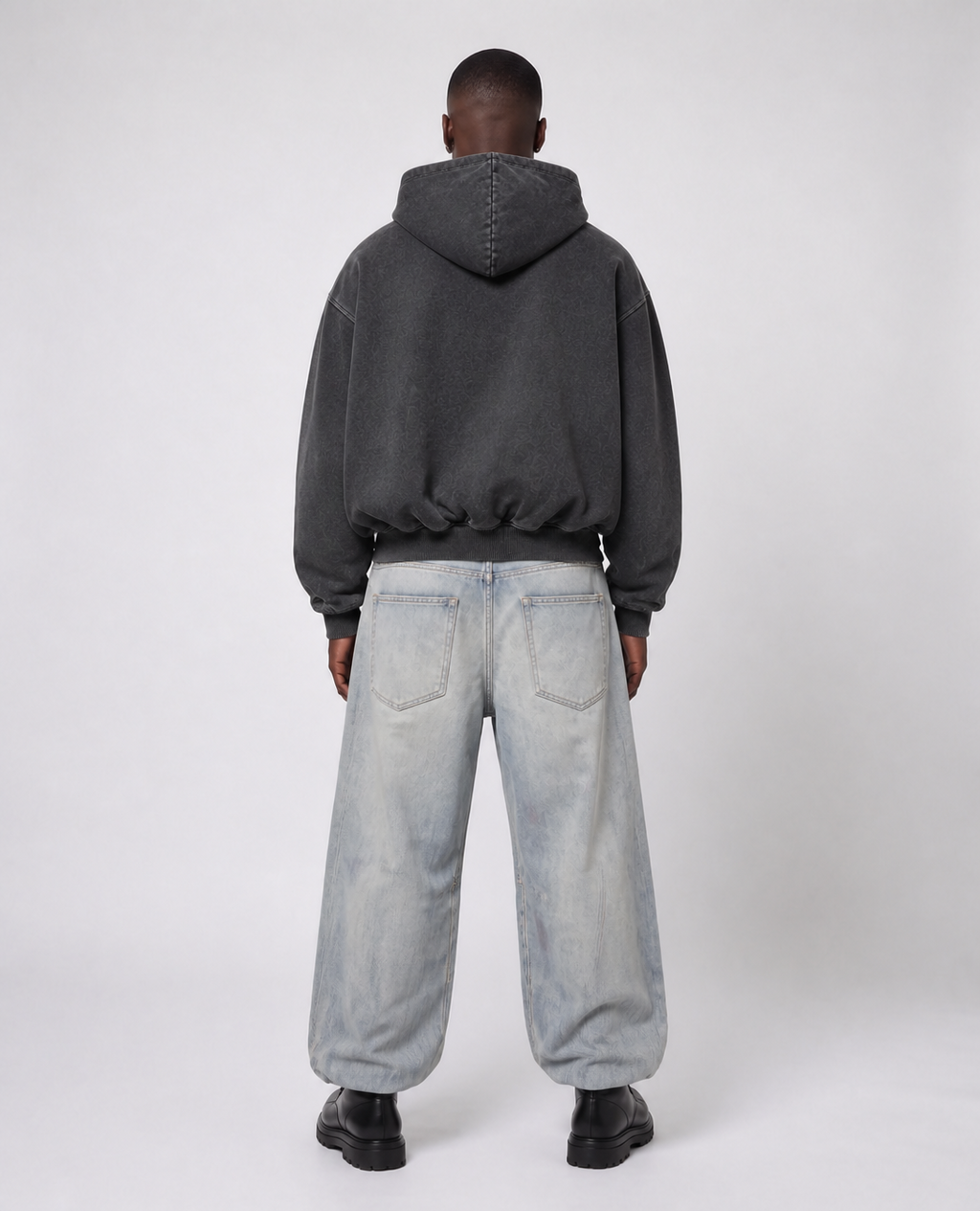 Rogue-Club Acid Wash Zip Hoodie