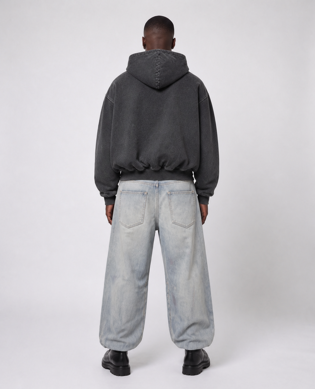 Rogue-Club Acid Wash Zip Hoodie