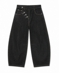 Rogue-Club Buckle Wide Leg Jeans