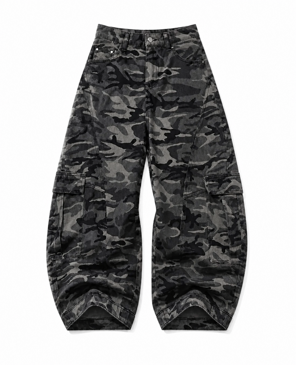 Rogue-Club Camo Wide Leg Cargo Pants