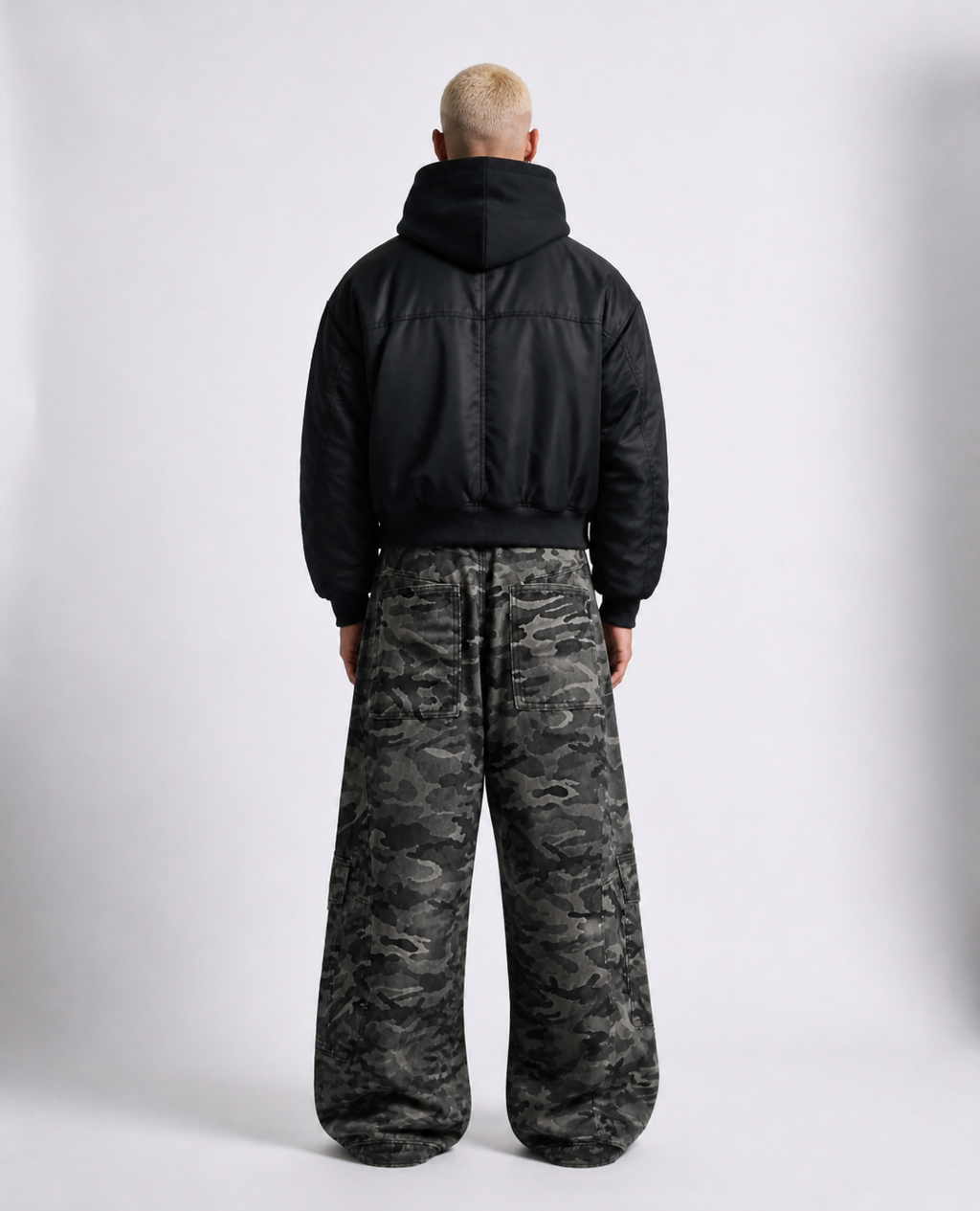 Rogue-Club Camo Wide Leg Cargo Pants