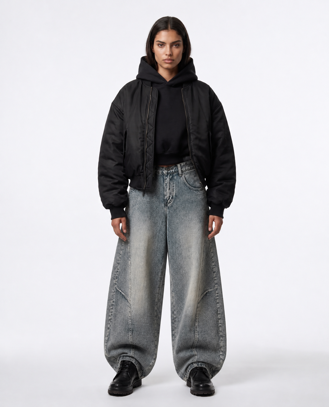 Rogue-Club Curved Wide Leg Jeans
