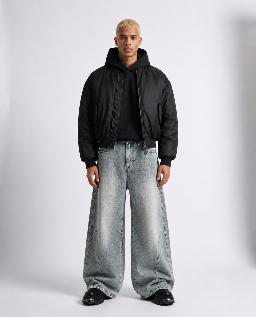 Rogue-Club Curved Wide Leg Jeans
