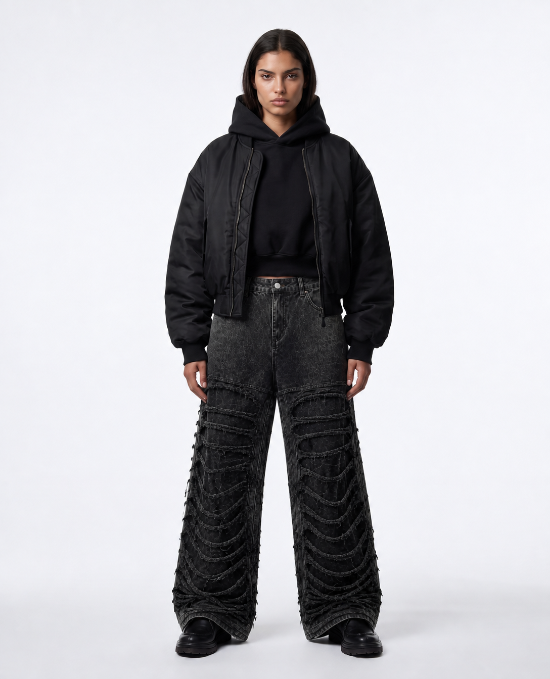Rogue-Club Distressed Baggy Pants