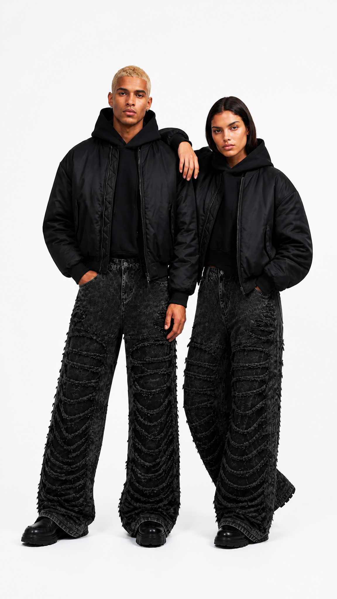 Rogue-Club Distressed Baggy Pants