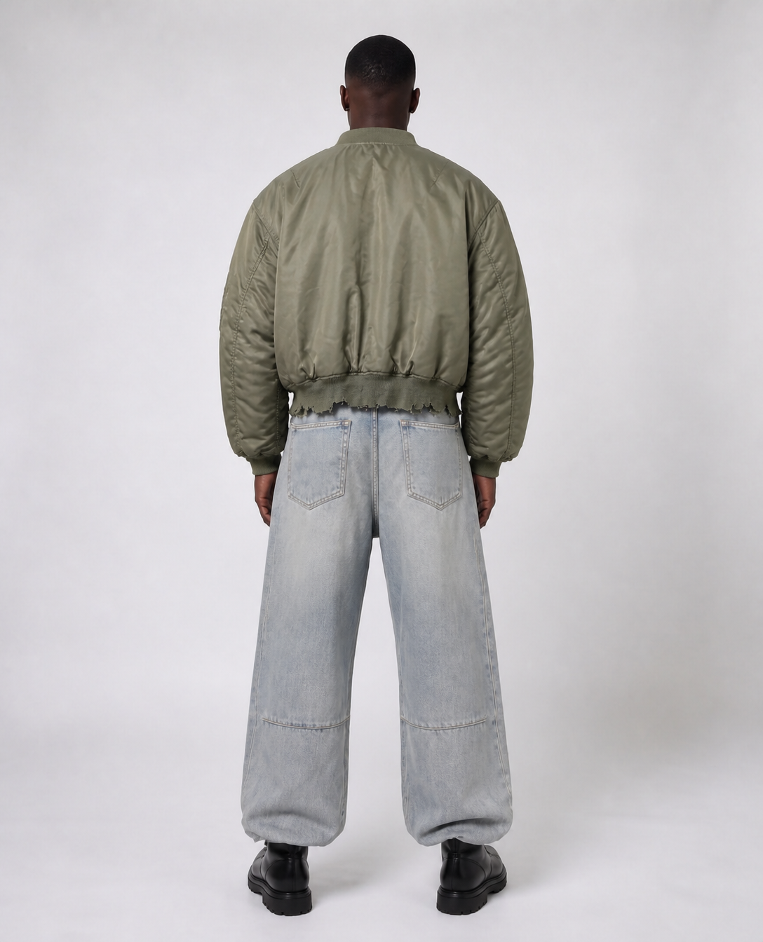 Rogue-Club Distressed Bomber Jacket