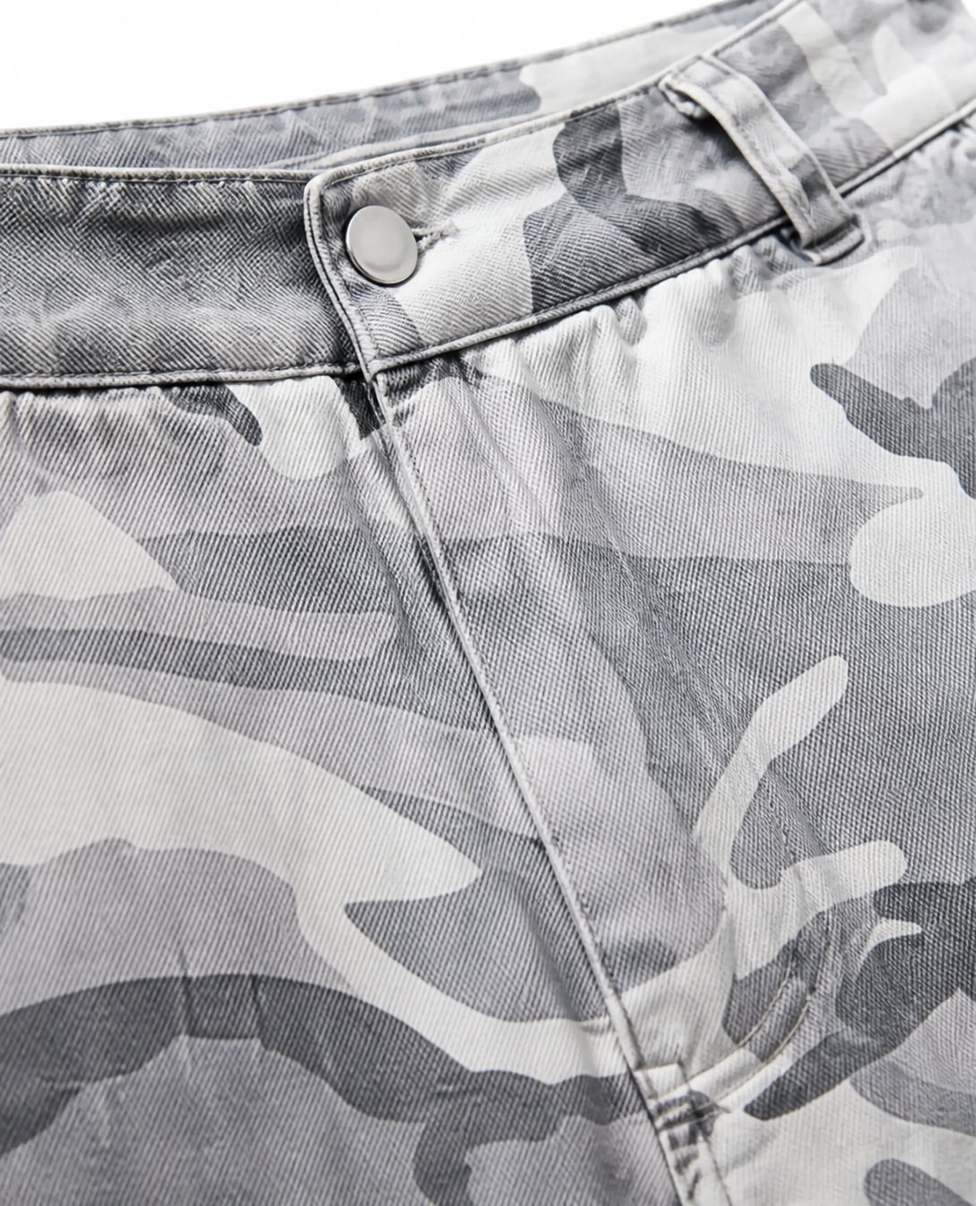 Rogue-Club Grey Camo Wide Leg Cargo Pants