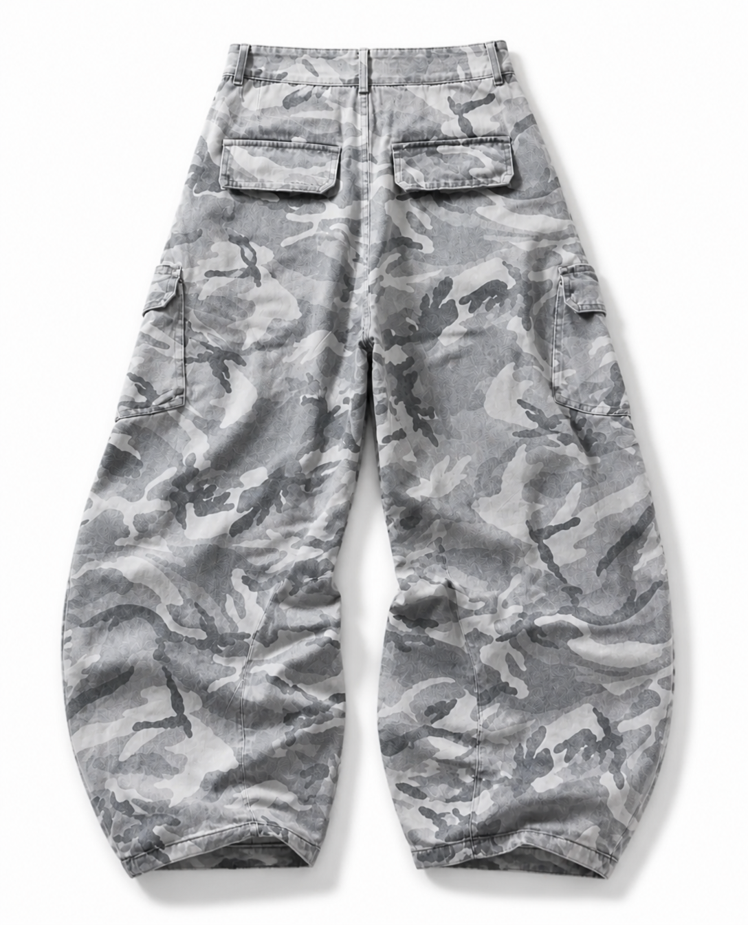 Rogue-Club Grey Camo Wide Leg Cargo Pants