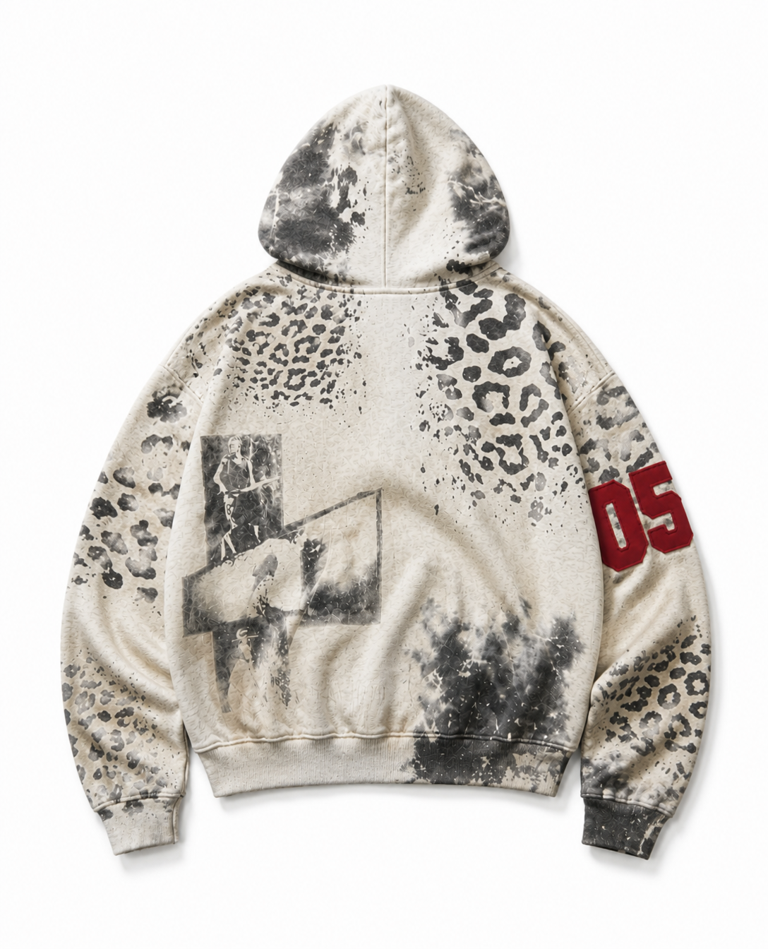 Rogue-Club Leopard Print Zip Hoodie