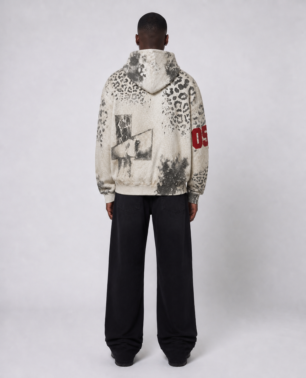 Rogue-Club Leopard Print Zip Hoodie
