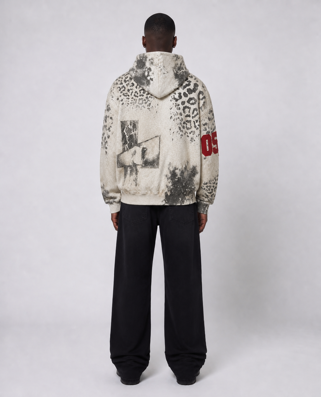 Rogue-Club Leopard Print Zip Hoodie