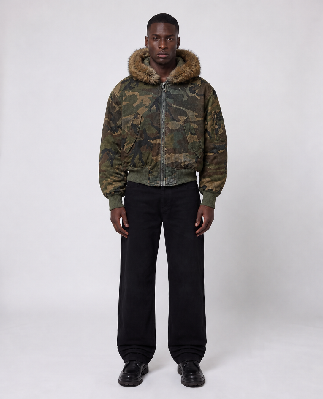 Rogue-Club Reversible Camo Bomber Jacket
