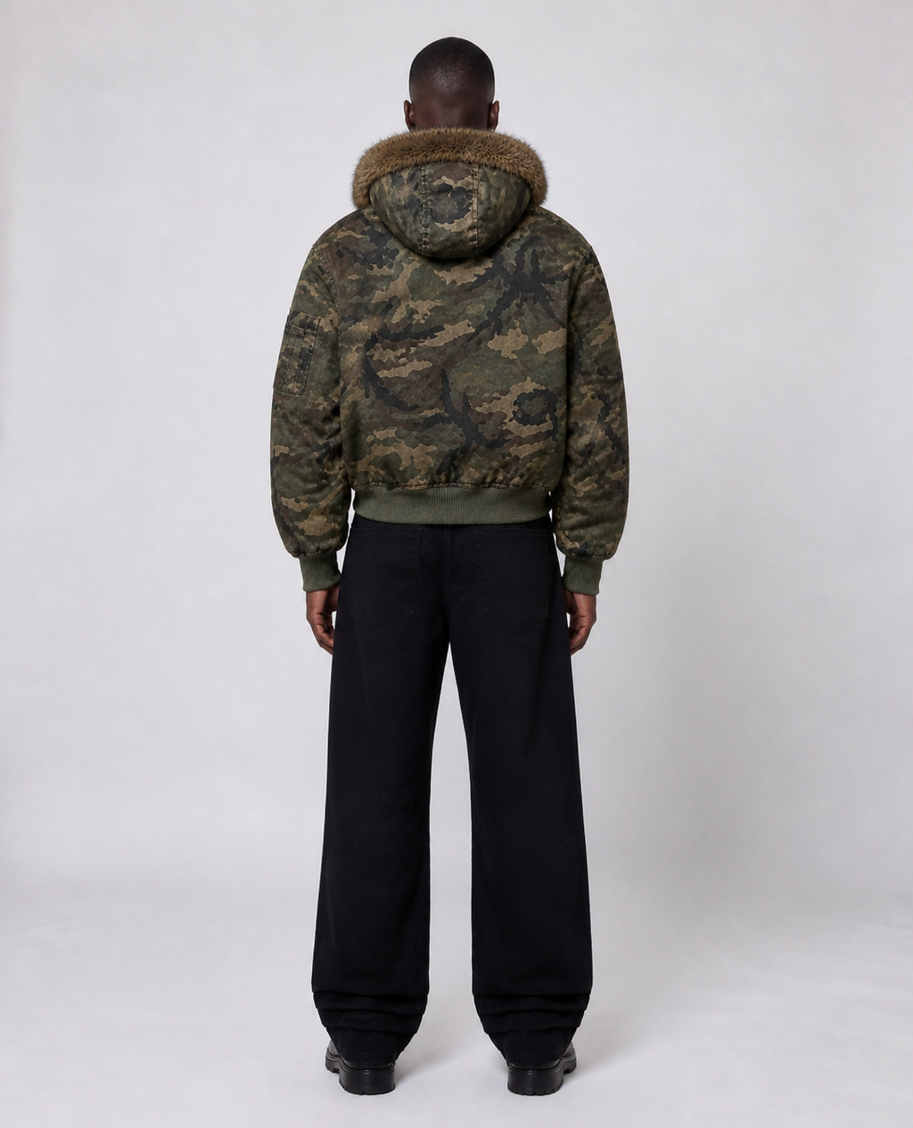 Rogue-Club Reversible Camo Bomber Jacket