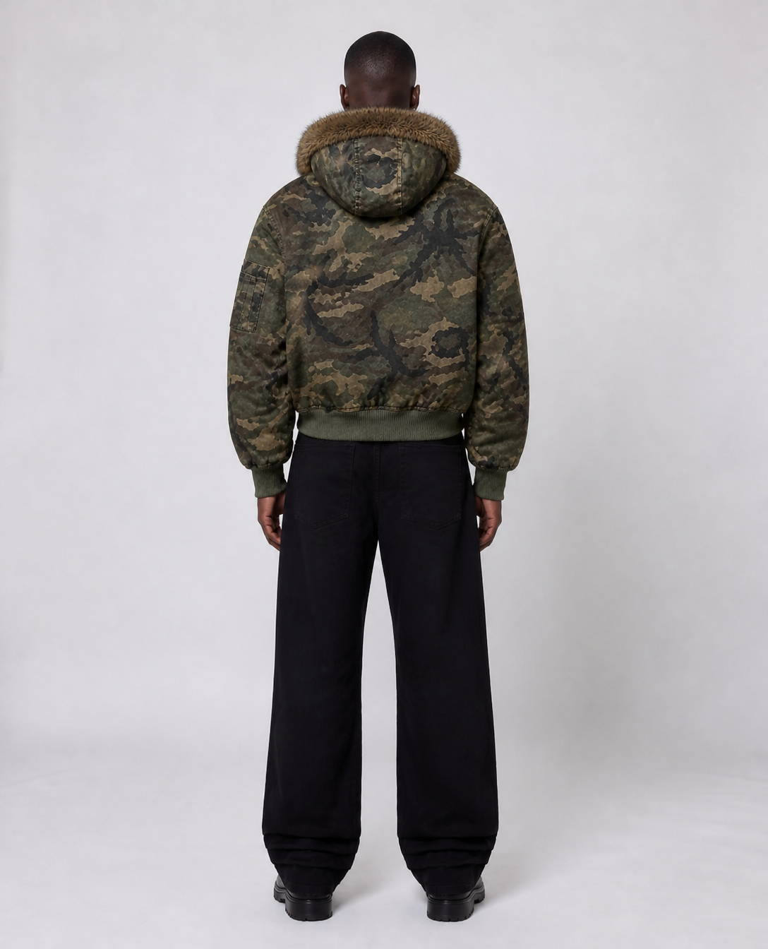 Rogue-Club Reversible Camo Bomber Jacket