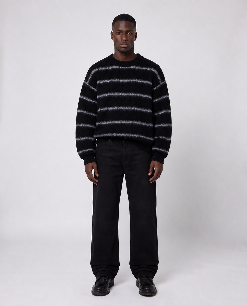 Rogue-Club Striped Knit Sweater