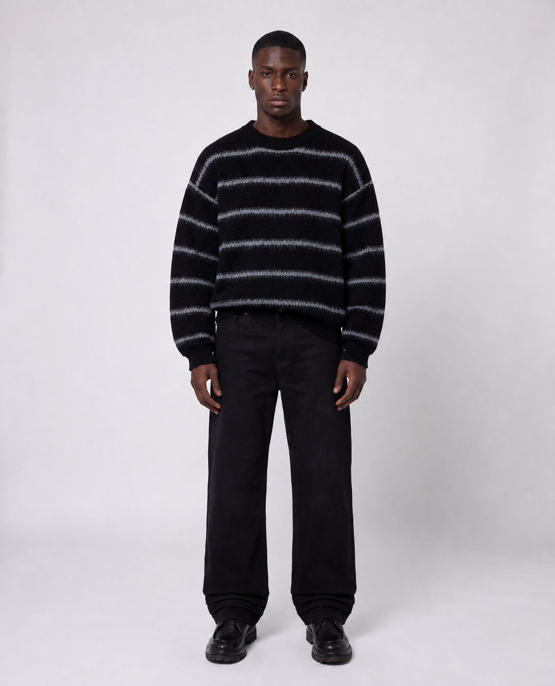 Rogue-Club Striped Knit Sweater