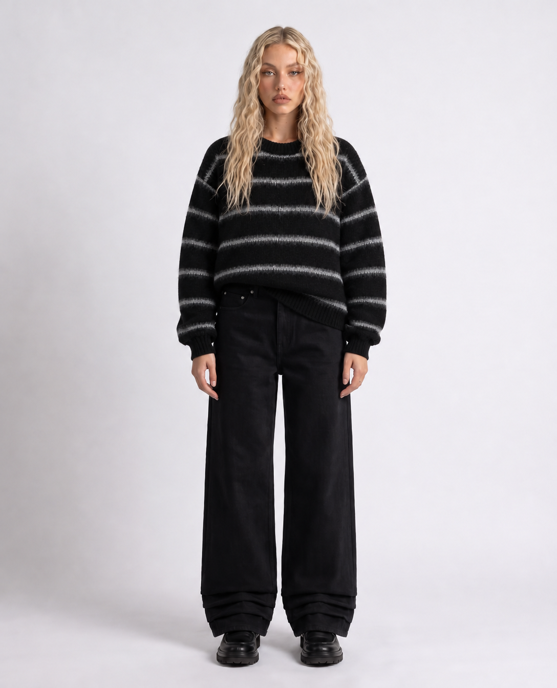 Rogue-Club Striped Knit Sweater