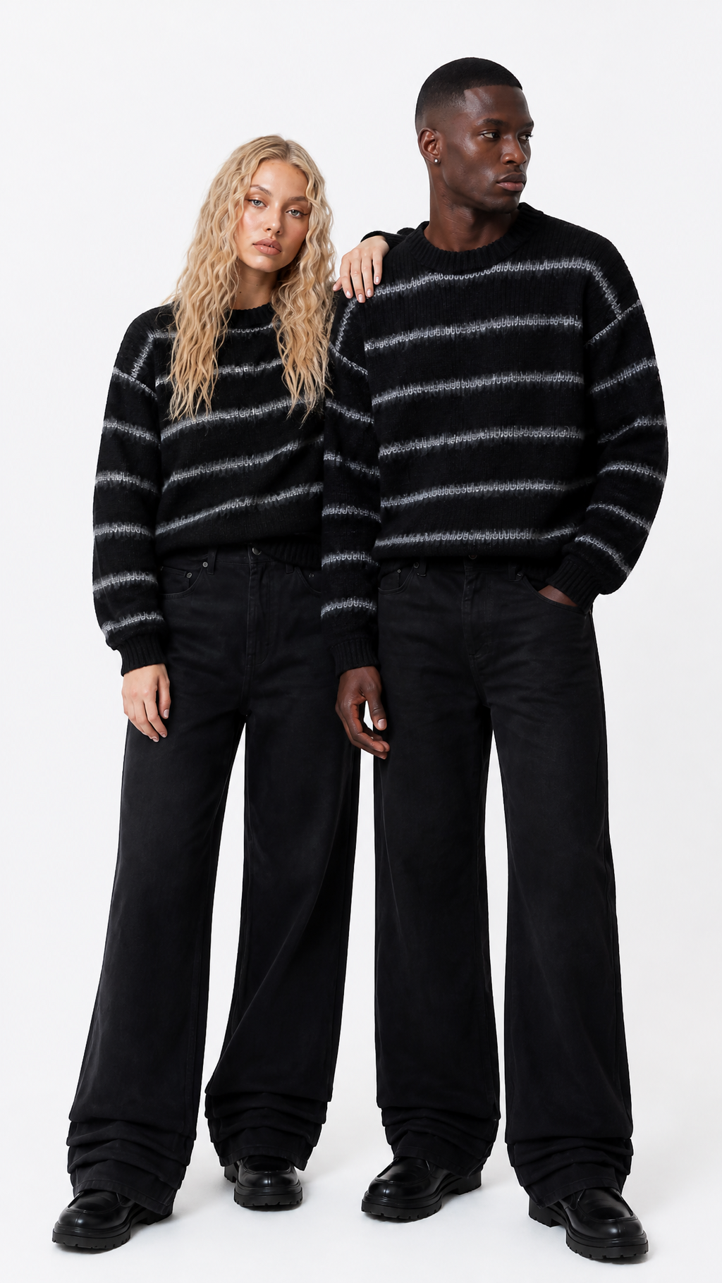 Rogue-Club Striped Knit Sweater