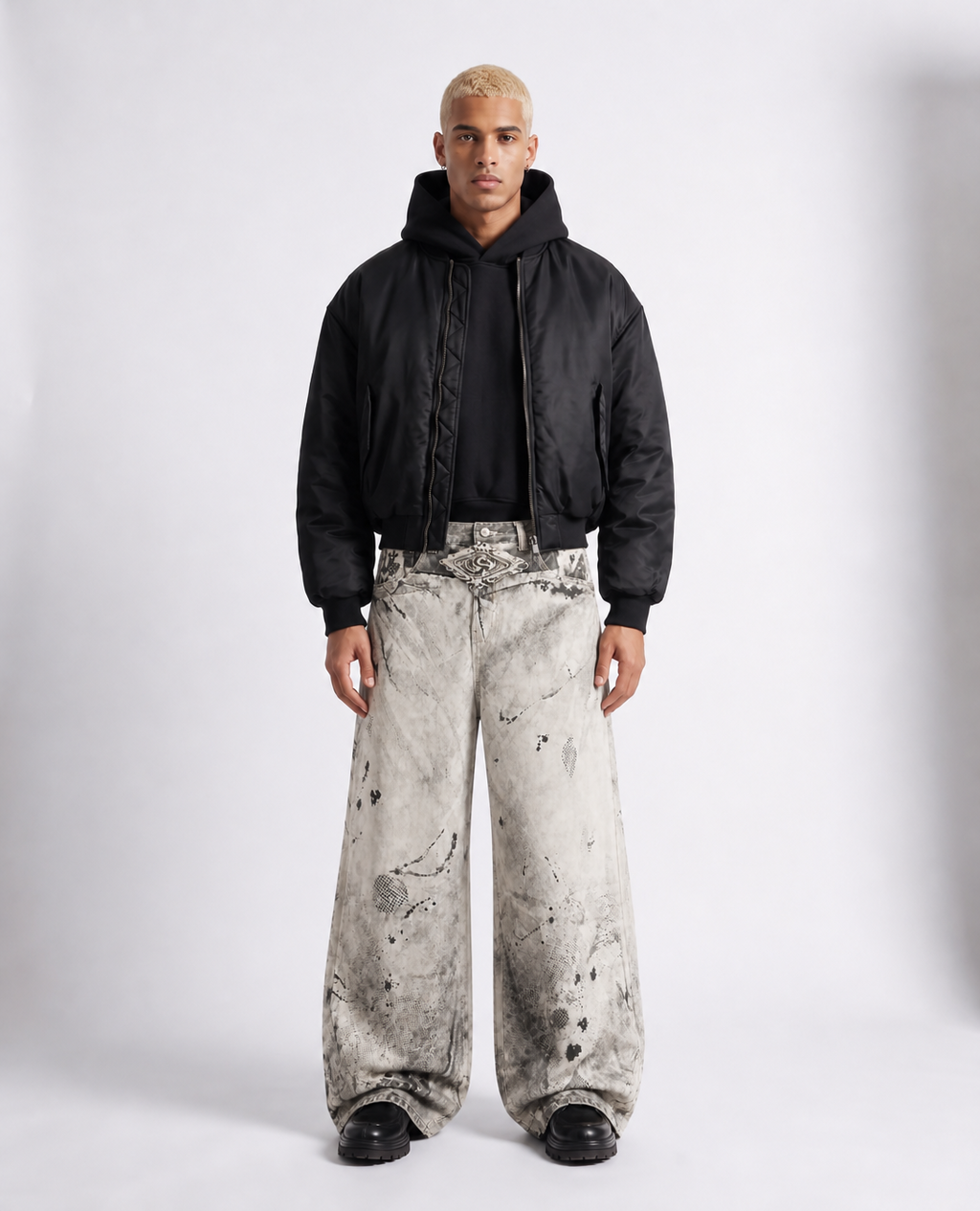Rogue-Club Washed Baggy Jeans