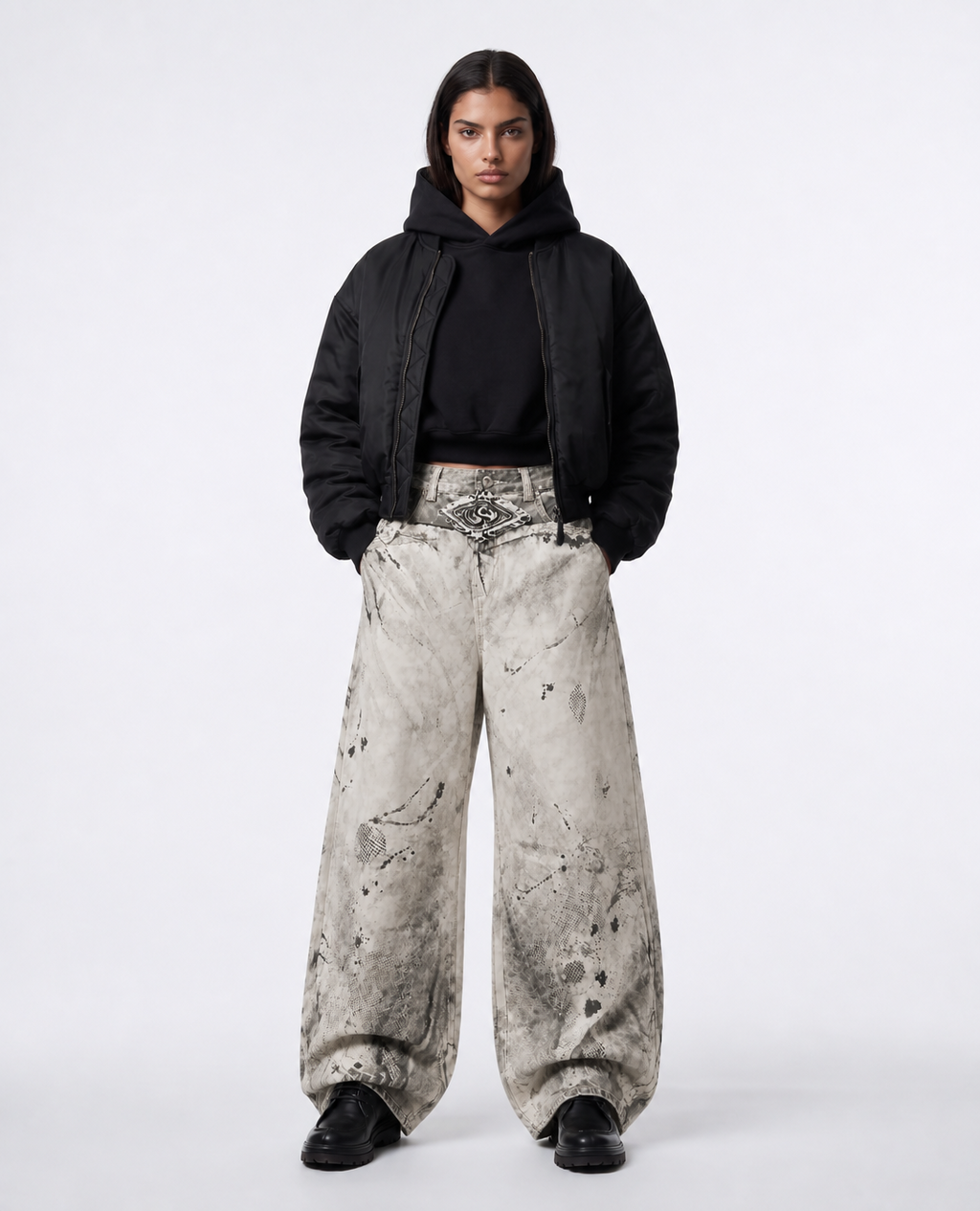Rogue-Club Washed Baggy Jeans