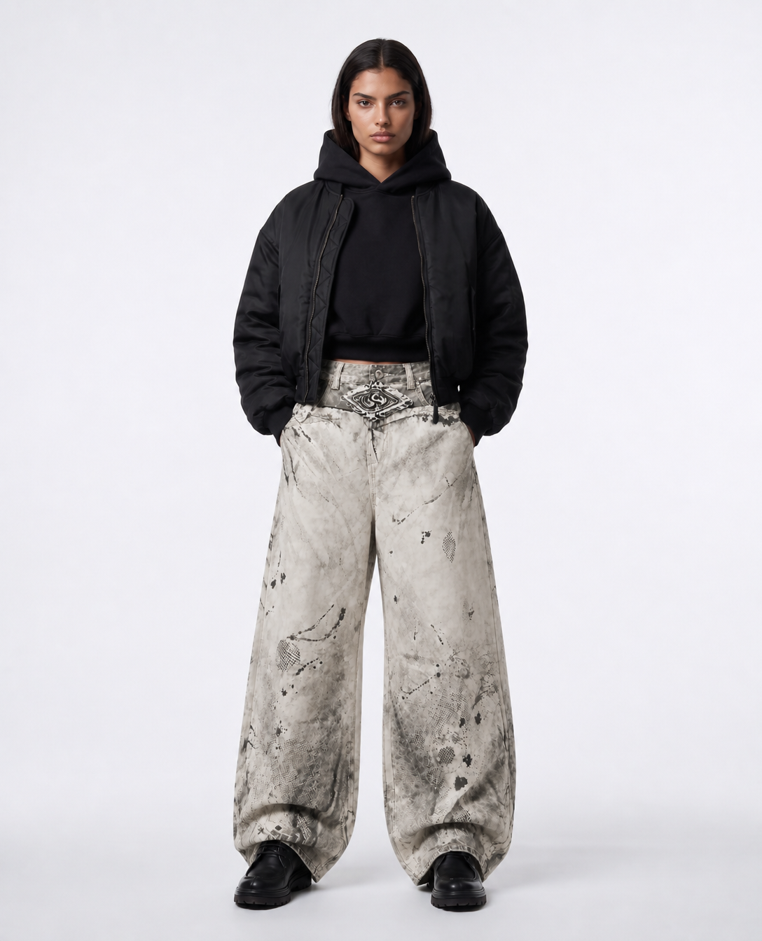 Rogue-Club Washed Baggy Jeans