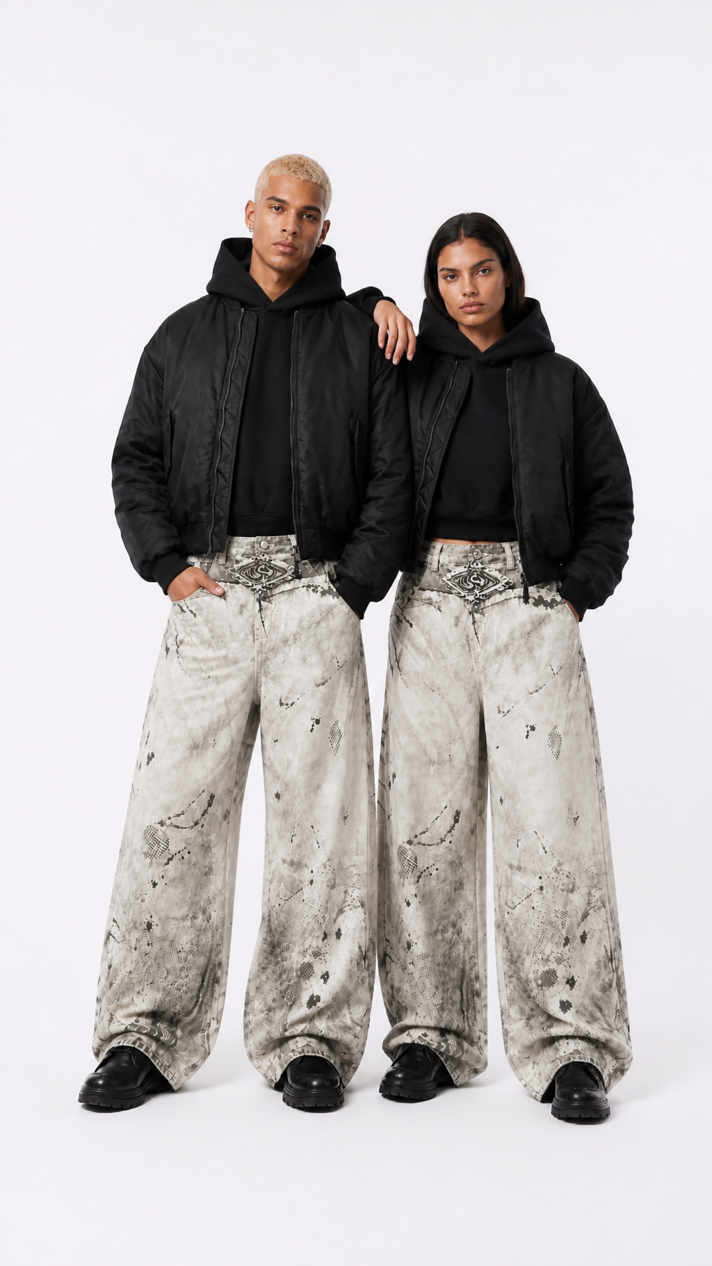 Rogue-Club Washed Baggy Jeans