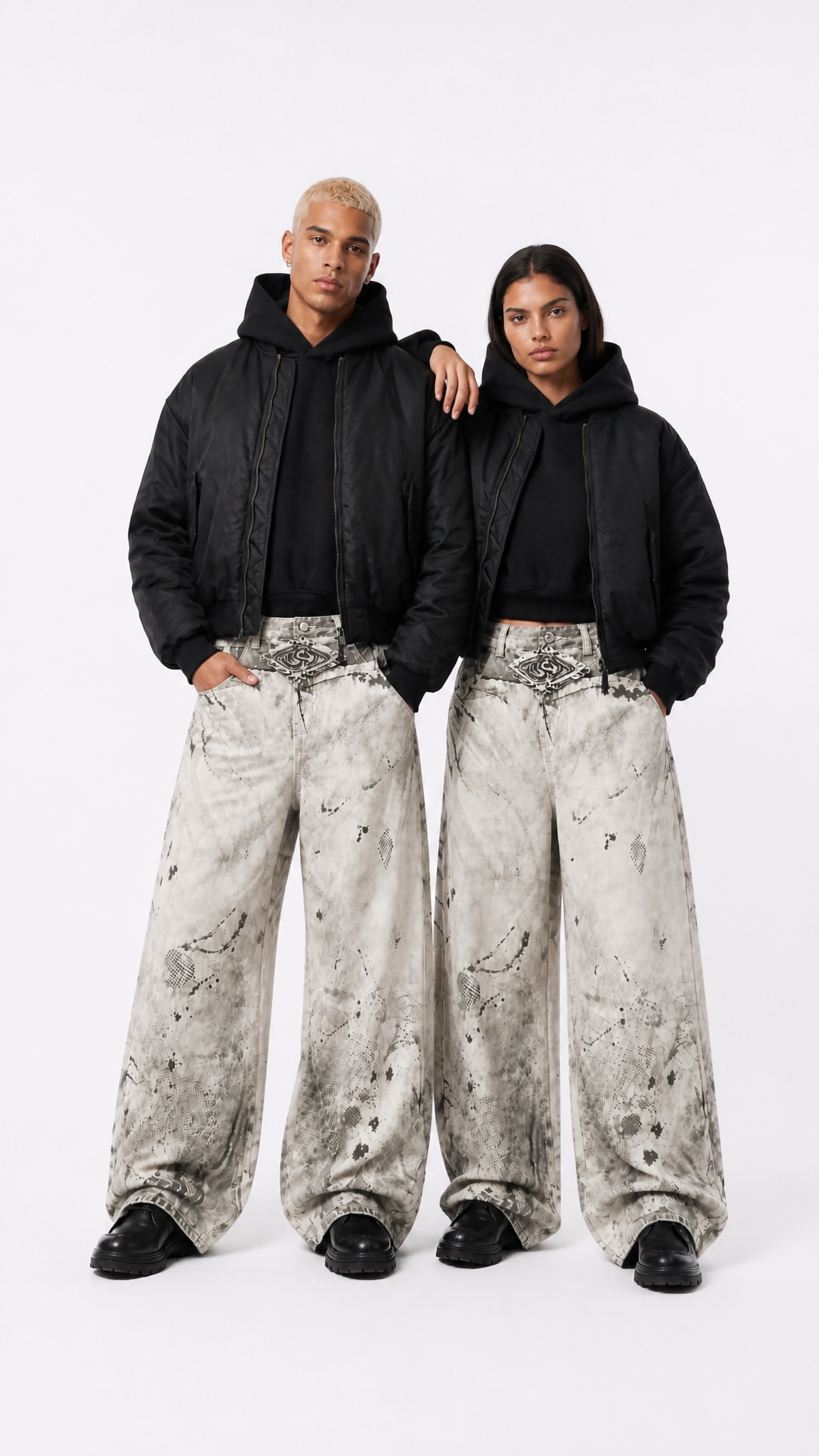 Rogue-Club Washed Baggy Jeans