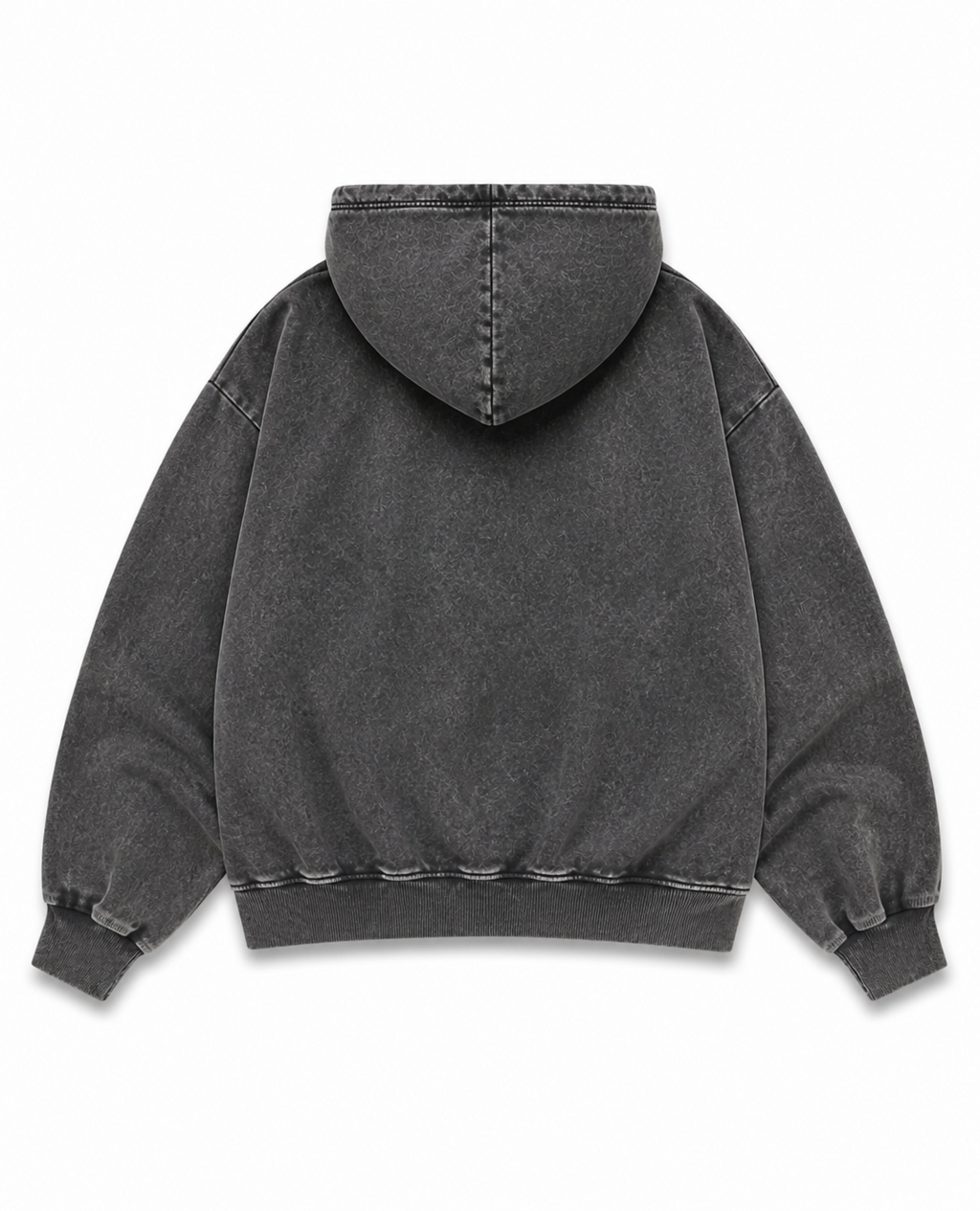 Rogue-Club Washed Distressed Zip Hoodie