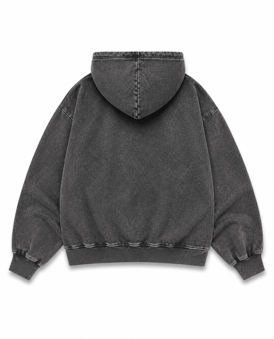 Rogue-Club Washed Distressed Zip Hoodie